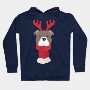 Christmas Staffordshire Bull Terrier Dog Face Hoodie